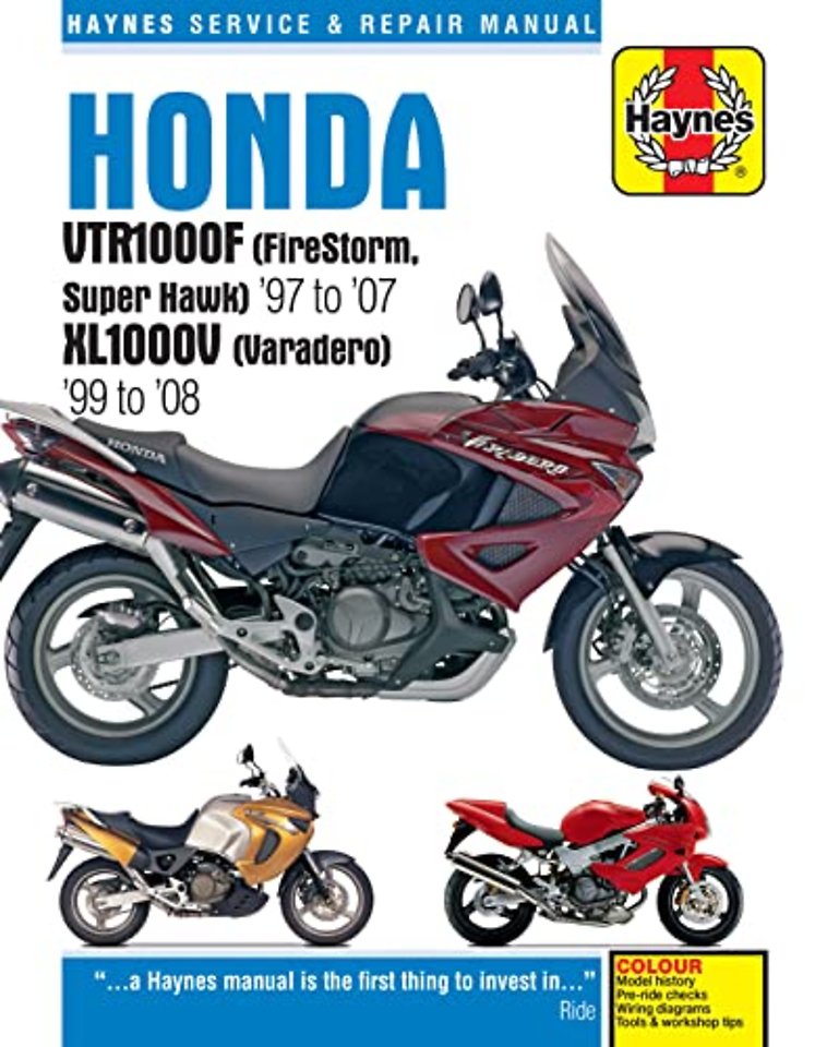 Honda VTR1000F (FireStorm, Super Hawk) (97 – 07) & XL1000V (Varadero) (99 – 08) Haynes Repair Manual
