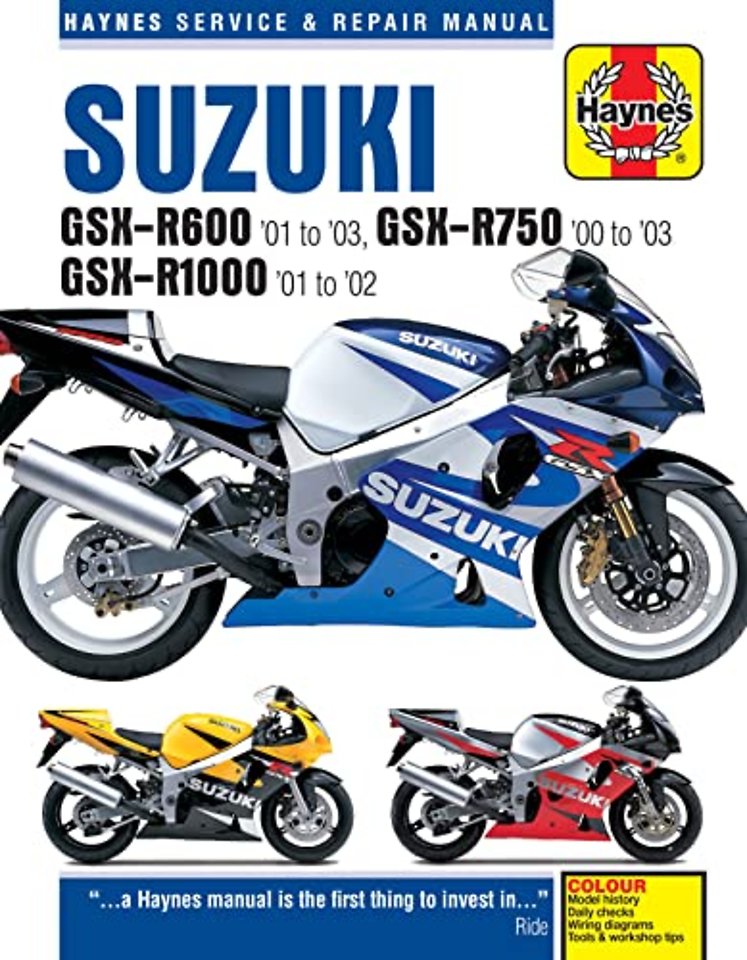 Suzuki GSX-R600 (01 - 03), GSX-R750 (00 - 03), GSX-R1000 (01 - 02) Haynes Repair Manual