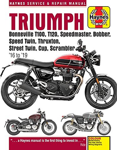 Triumph Bonneville T100, T120, Speedmaster, Bobber, Speed Twin, Thruxton, Street Twin, Cup, Scrambler (16 to 19)