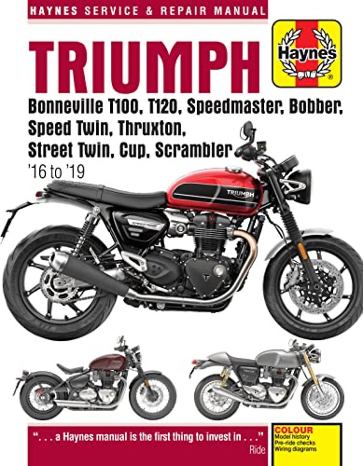 Triumph Bonneville T100, T120, Speedmaster, Bobber, Speed Twin, Thruxton, Street Twin, Cup, Scrambler (16 to 19)