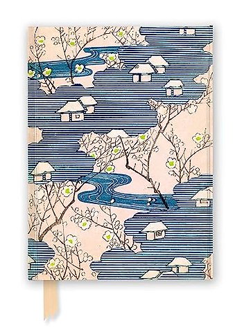 Japanese Woodblock: Cottages with Rivers & Cherry Blossoms (Foiled Journal)