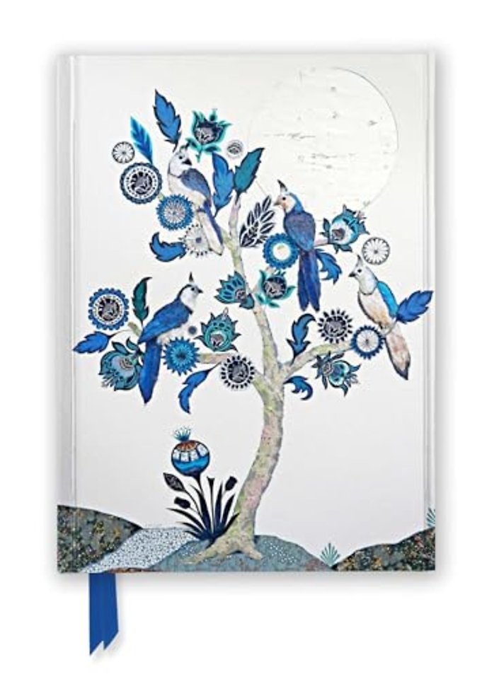 Alexandra Milton: Silver Tree of Life with Four White-throated Magpies (Foiled Journal)