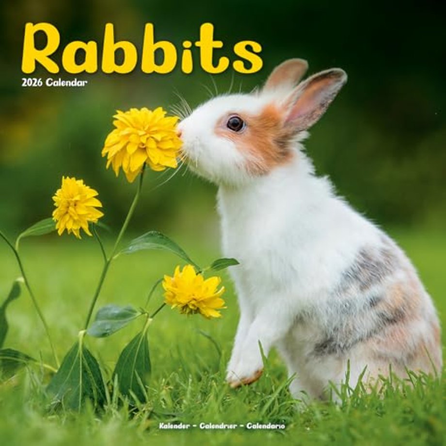 Rabbits Calendar 2026 Square Animal Wall Calendar - 16 Month