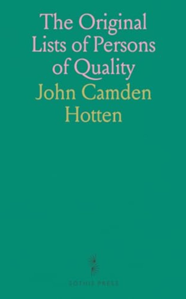 Original Lists of Persons of Quality