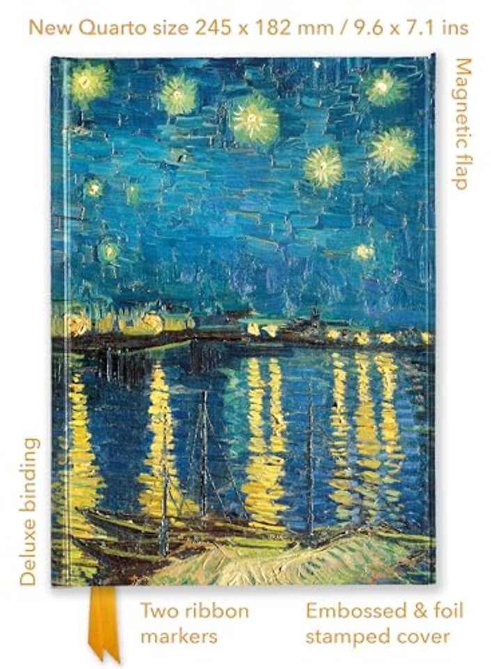 Vincent van Gogh: Starry Night over the Rhone (Foiled Quarto Journal)