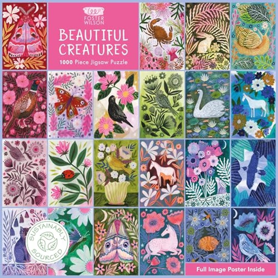 Adult Sustainable Jigsaw Puzzle Lee Foster-Wilson: Beautiful Creatures