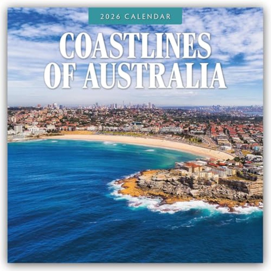 Coastlines of Australia 2026 Square Wall Calendar