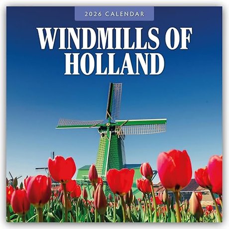Windmills of Holland 2026 Square Wall Calendar