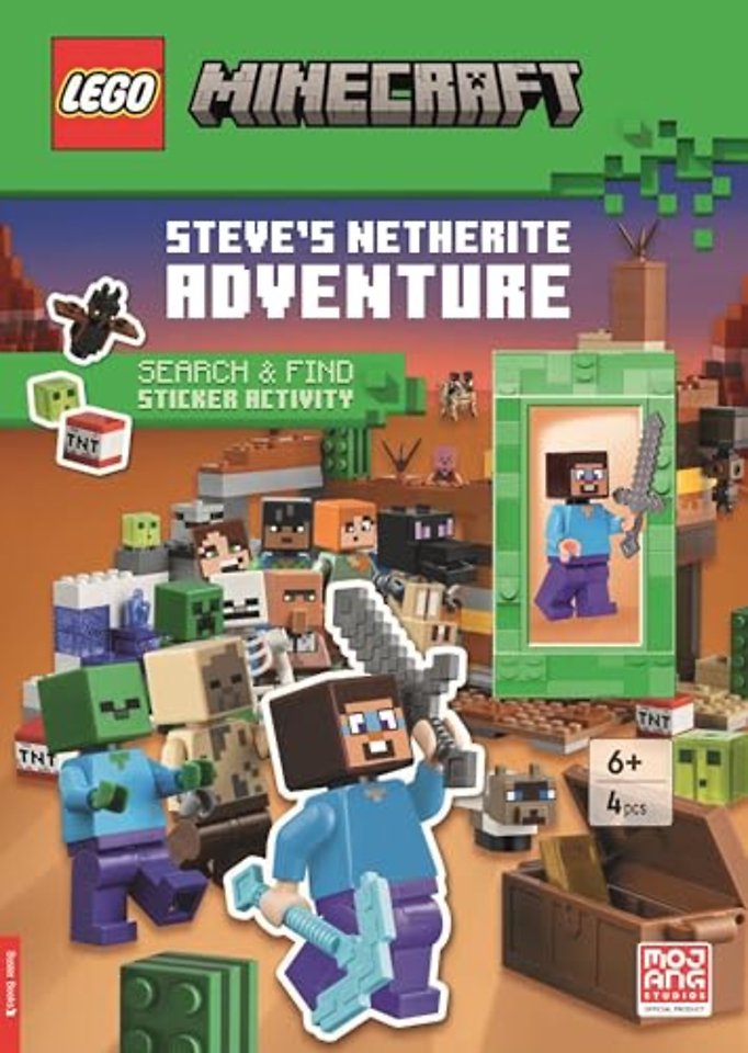 LEGO® Minecraft™: Steve’s Netherite Adventure Search & Find Sticker Activity (with Steve minifigure and sword)
