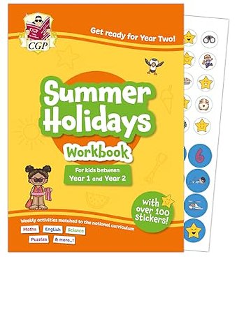 CGP Summer Holidays Activity Workbook - for kids between Year 1 and Year 2 (ages 5-6)