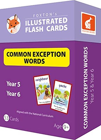 Common Exception Words Flash Cards: Year 5 and Year 6 Words - Perfect for Home Learning - with 102 Colourful Illustrations