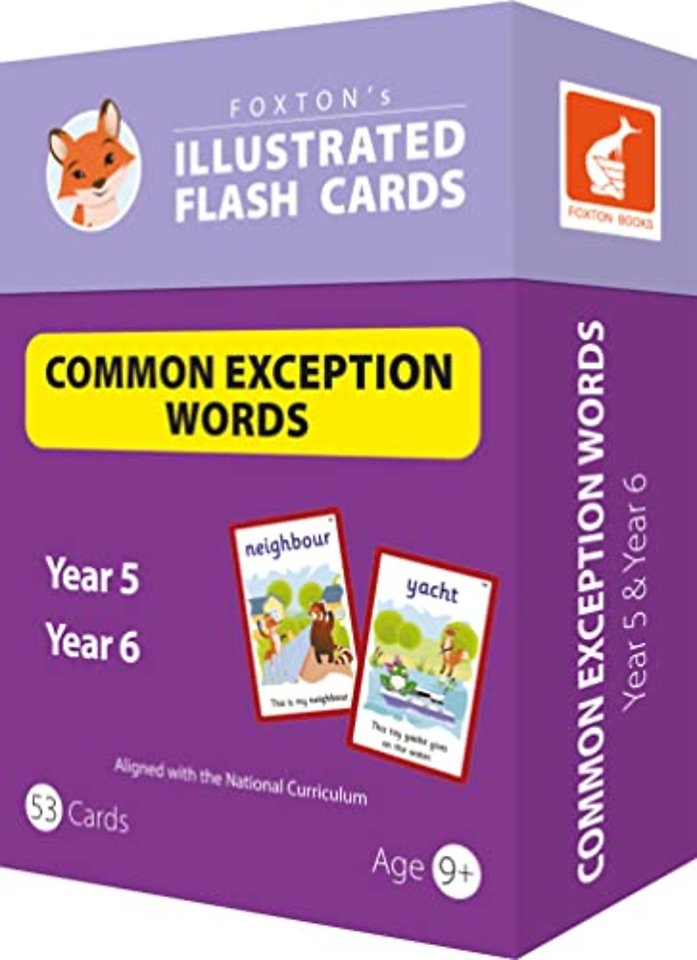 Common Exception Words Flash Cards: Year 5 and Year 6 Words - Perfect for Home Learning - with 102 Colourful Illustrations