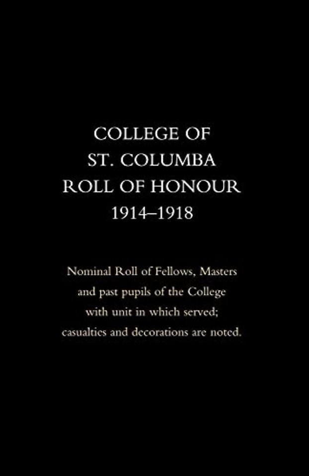 College of St Colomba Roll of Honour 1914-18