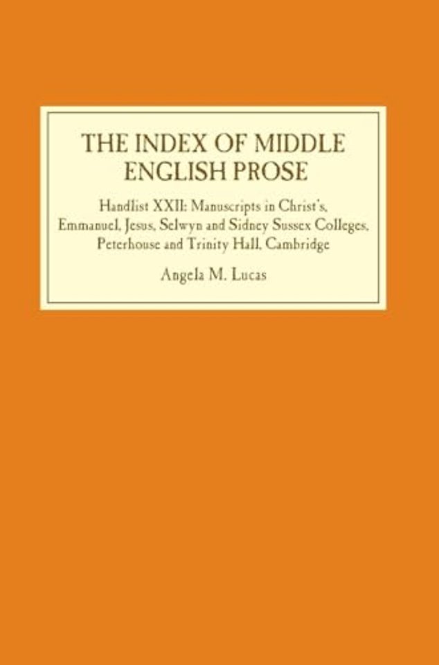 The Index of Middle English Prose