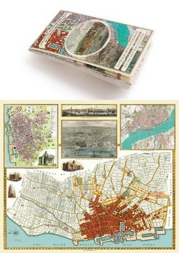 Liverpool 1785-1903 - Fold up Map that includes Charles Eyes detailed Plan of the Township of Liverpool 1785, Cole and Ropers Plan of 1807, Bartholomew's Plan of 1903 and A Birds Eye View of Liverpool 1866.