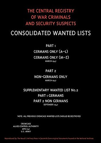 CROWCASS, Central Registry of War Criminals and Security Suspects