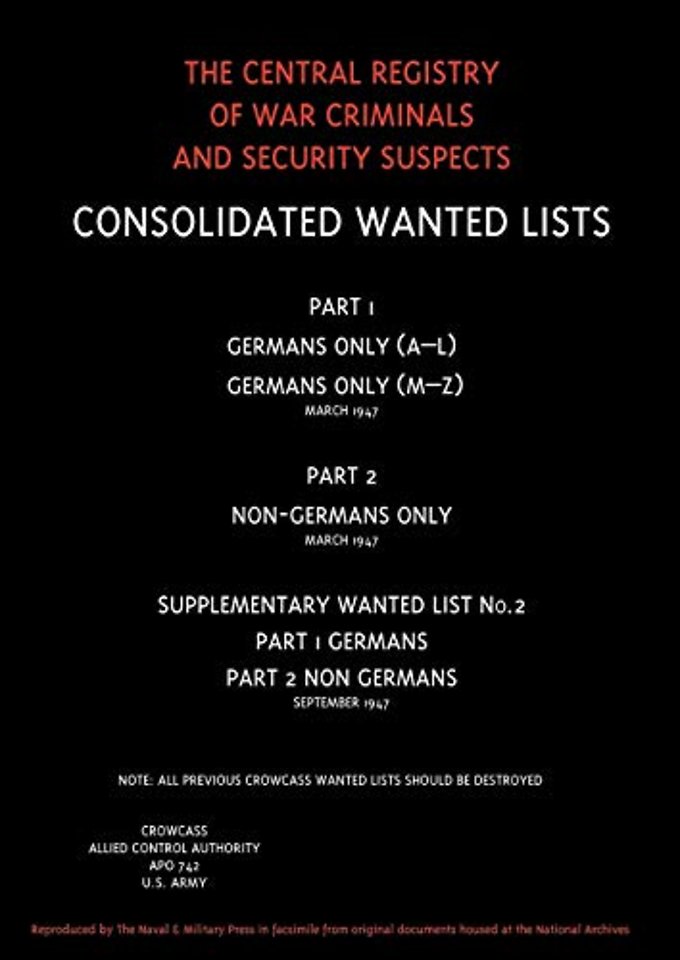 CROWCASS, Central Registry of War Criminals and Security Suspects