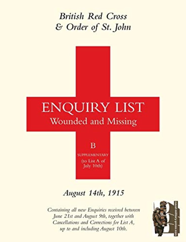 British Red Cross and Order of St John Enquiry List for Wounded and Missing