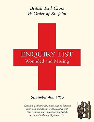 British Red Cross and Order of St John Enquiry List for Wounded and Missing