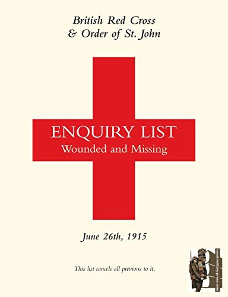 British Red Cross and Order of St John Enquiry List for Wounded and Missing