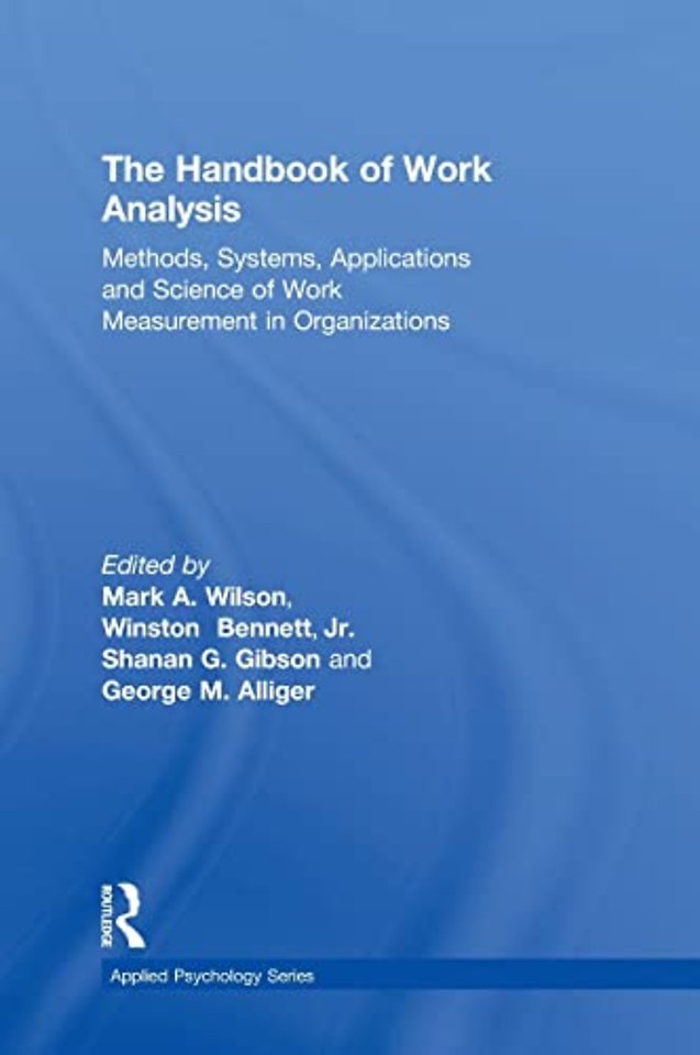 Handbook of Work Analysis