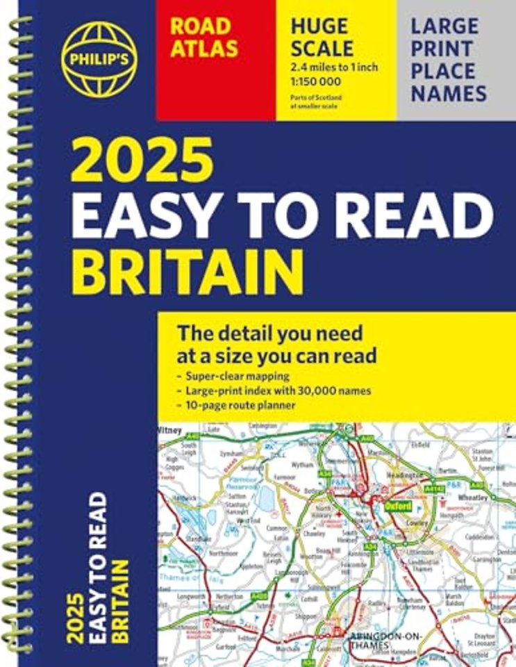 2025 Philip's Easy to Read Road Atlas of Britain