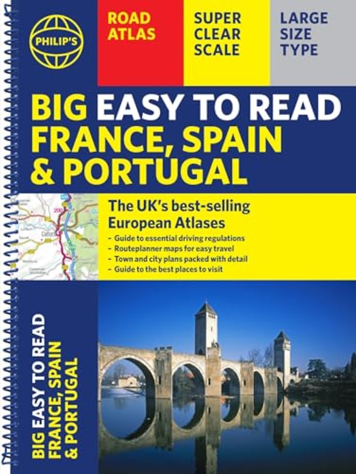 Philip's Big Easy to Read France, Spain & Portugal Road Atlas