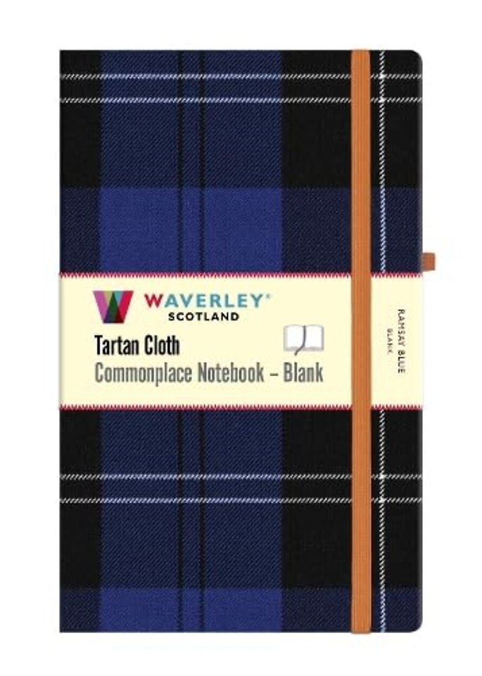Ramsay Blue Tartan Blank Hardback Notebook: Large 21 x 13cm