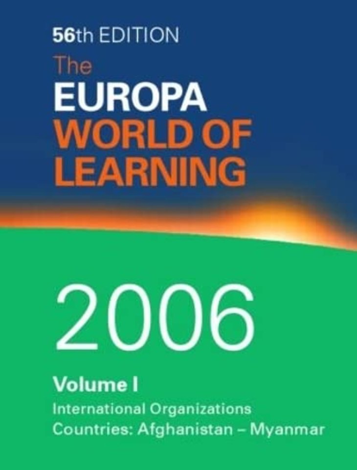 World of Learning 2006 Volume 1
