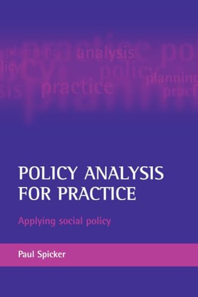 Policy analysis for practice – Applying social policy