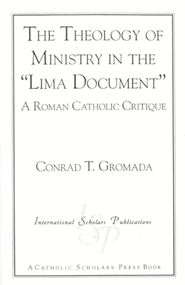 The Theology of Ministry in the 'Lima Document'