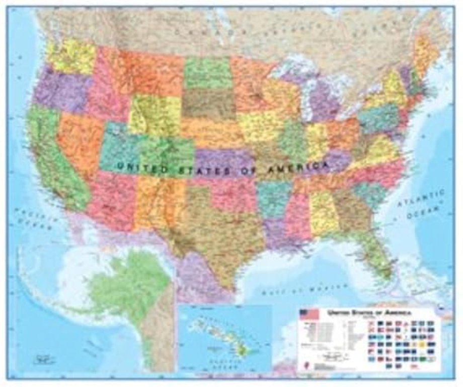 USA political laminated