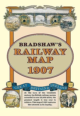 Bradshaw's Railway Folded Map 1907