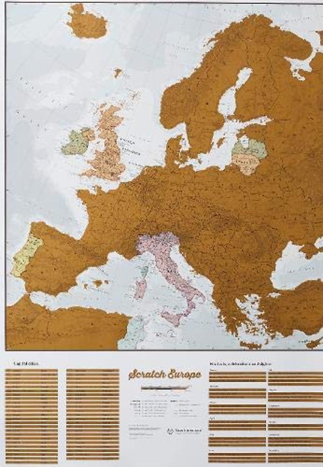 Europe Travel Collect & Scratch Print