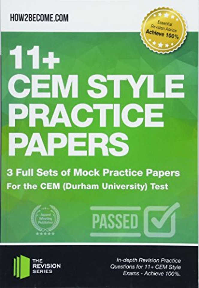 11+ CEM Style Practice Papers: 3 Full Sets of Mock Practice Papers for the CEM (Durham University) Test