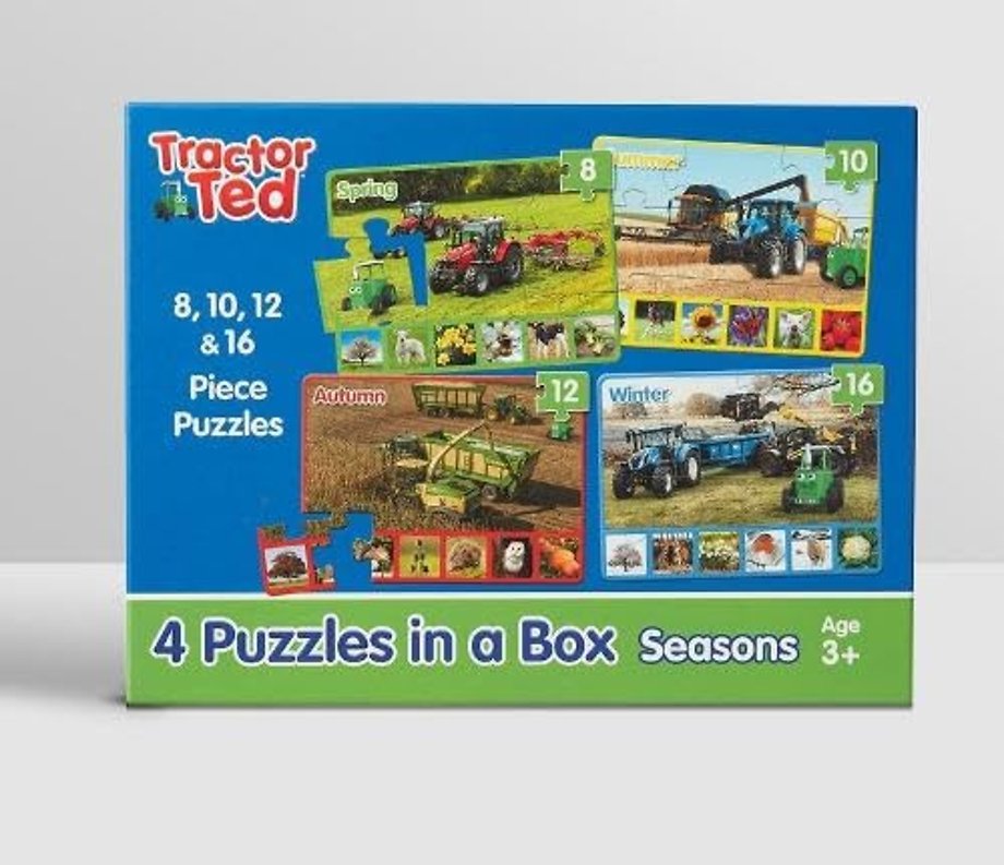 4 puzzles in a box - Tractor Ted