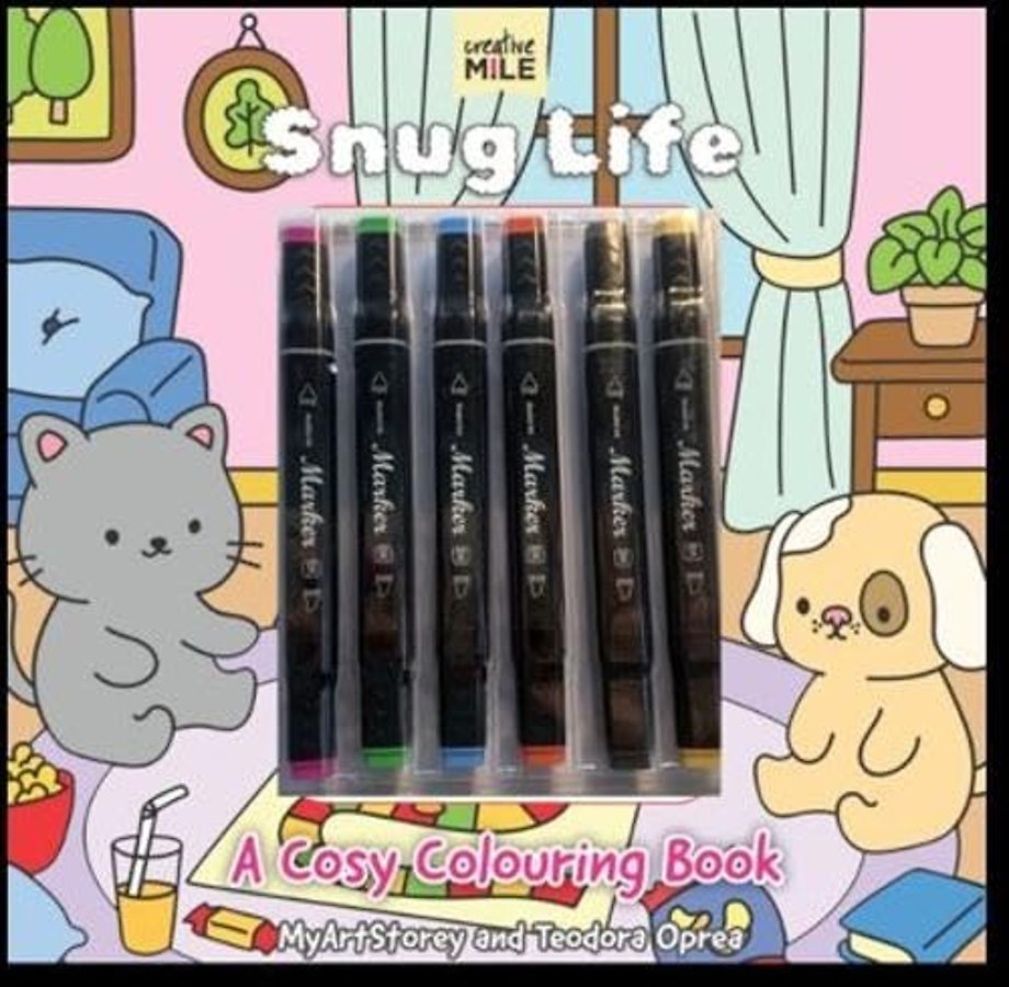 Snug Life: A Cosy Colouring Book and Markers
