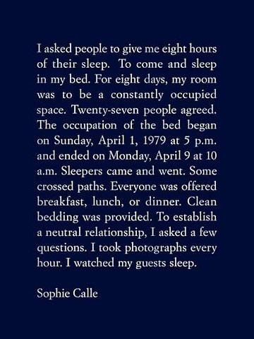 Sophie Calle: The Sleepers