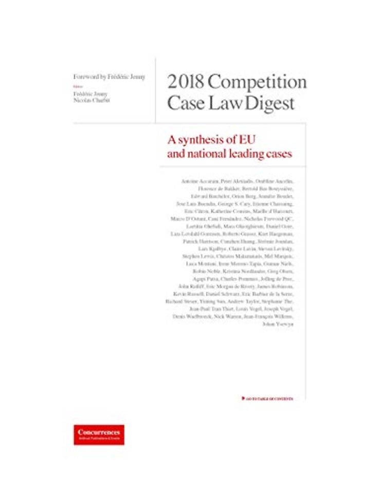 COMPETITION CASE LAW DIGEST - A SYNTHESIS OF EU AND NATIONAL LEADING CASES
