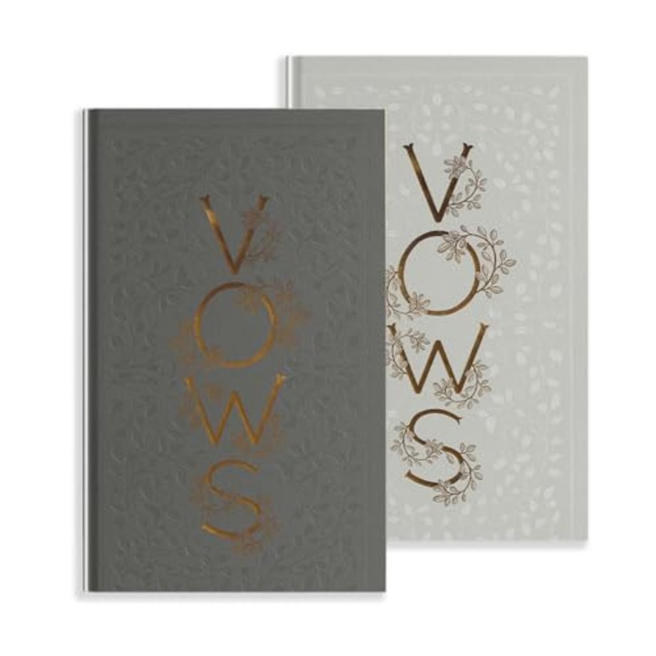 Our Wedding Vows – A Set of Heirloom–Quality Vow Books with Foil Accents and Hand Drawn Illustrations