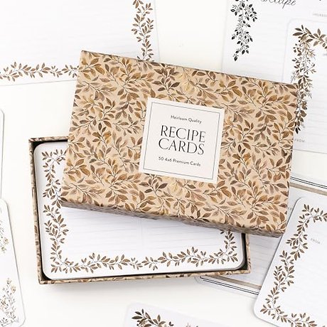 Recipe Cards – 50 Beautifully Designed 4x6 Recipe Cards