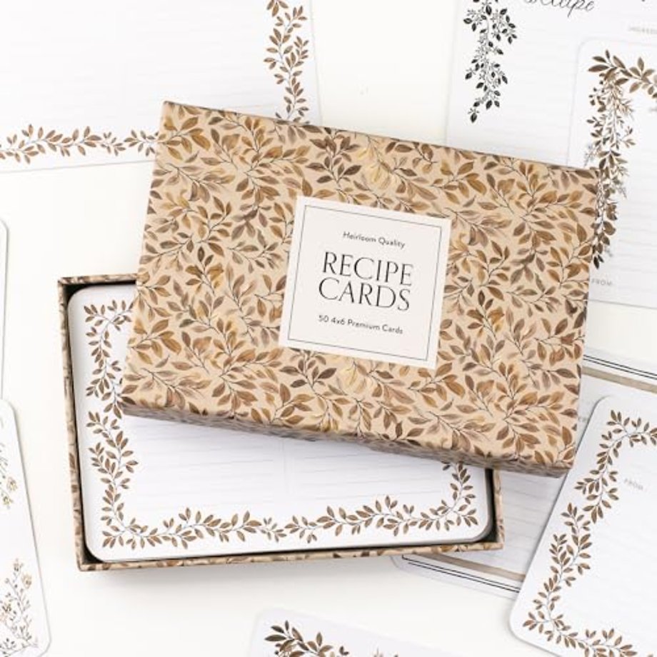 Recipe Cards – 50 Beautifully Designed 4x6 Recipe Cards