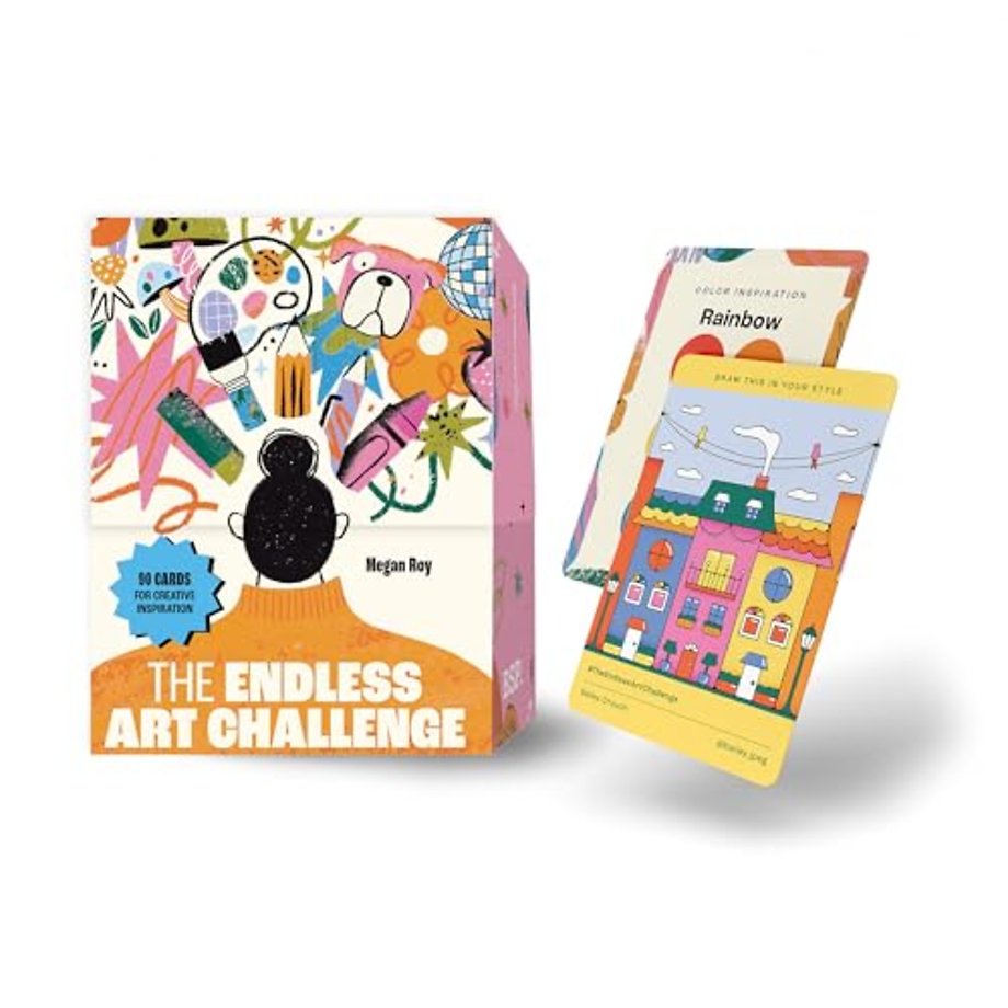 The Endless Art Challenge Card Deck – 90 Creativity Prompt Cards (Overall 25,000 Combinations!) for Never–Ending Art Inspiration (C