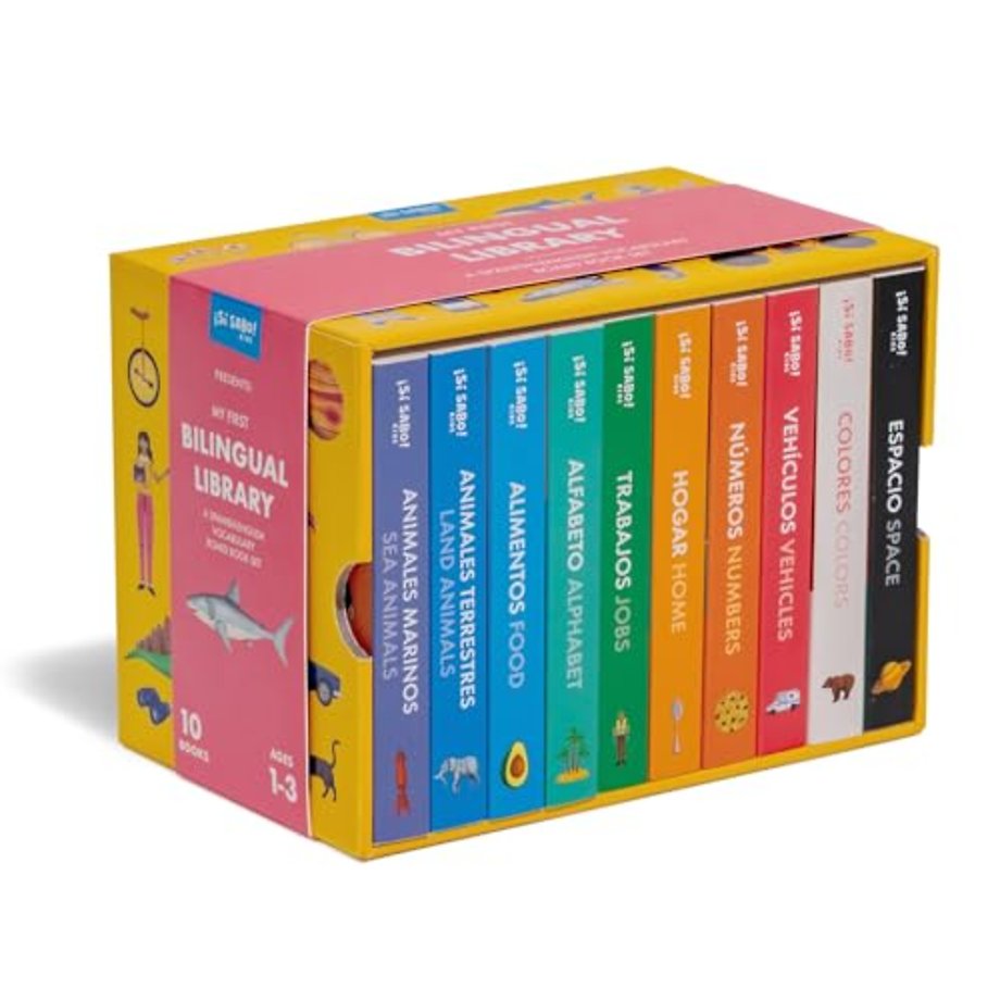 My First Bilingual Library – A Spanish–English Vocabulary Board Book Set of Colors, Numbers, Animals, ABCs, and More
