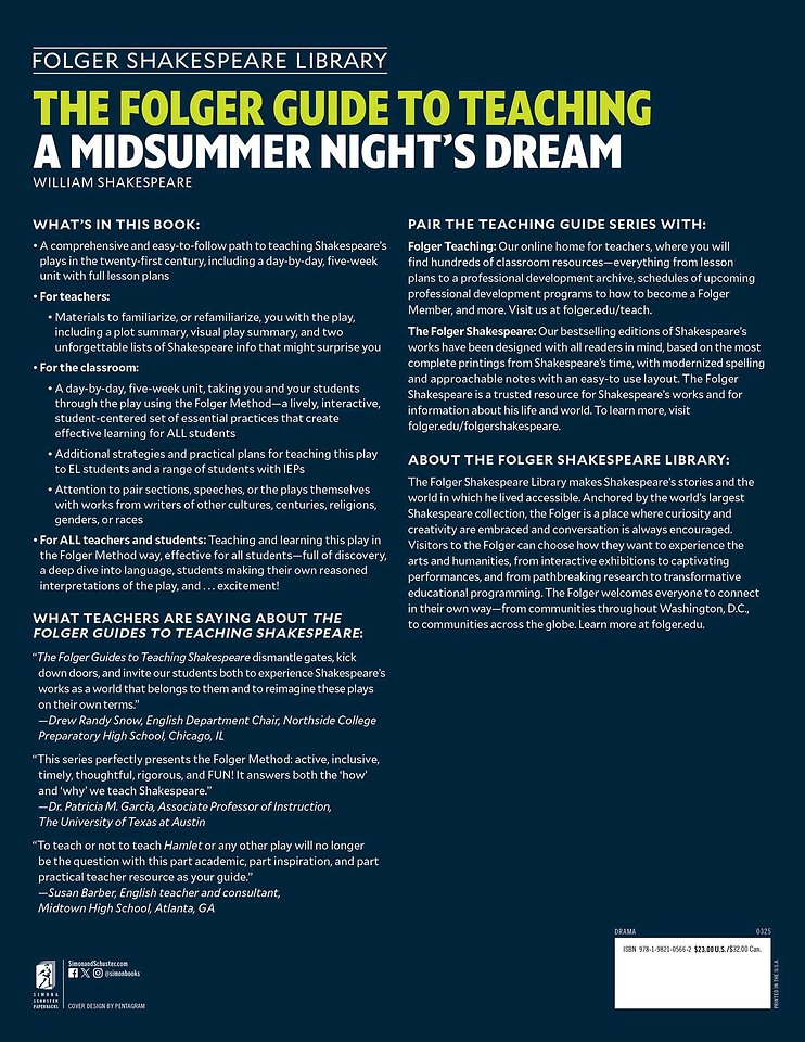 The Folger Guide to Teaching a Midsummer Night's Dream