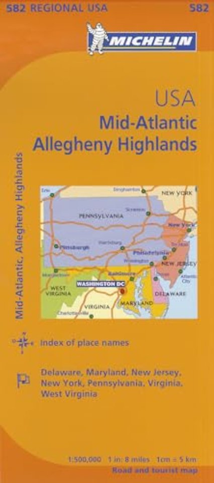 Midatlantic - Michelin Regional Map 582