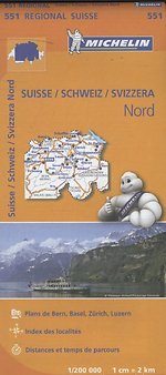 Michelin Wegenkaart 551 Zwitserland Noord