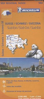 Michelin Wegenkaart 553 Zwitserland Zuidoost