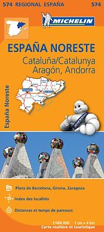 Michelin Wegenkaart 574 Spanje Noordoost - Catalunya, Aragón, Andorra Michelin Wegenkaart 574 Spanje Noordoost - Catalunya, Aragón, Andorra