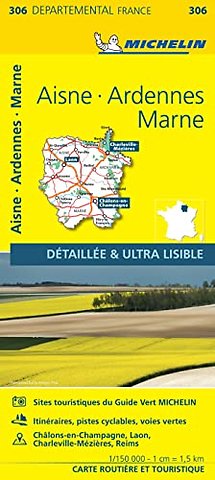 Aisne Ardennes Marne - Michelin Local Map 306